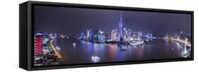 Pudong Skyline across the Huangpu River, Shanghai, China-Jon Arnold-Framed Stretched Canvas