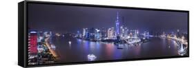 Pudong Skyline across the Huangpu River, Shanghai, China-Jon Arnold-Framed Stretched Canvas