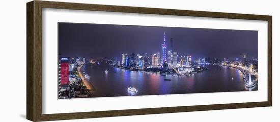 Pudong Skyline across the Huangpu River, Shanghai, China-Jon Arnold-Framed Photographic Print