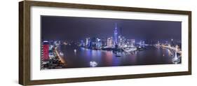 Pudong Skyline across the Huangpu River, Shanghai, China-Jon Arnold-Framed Photographic Print