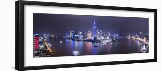 Pudong Skyline across the Huangpu River, Shanghai, China-Jon Arnold-Framed Photographic Print