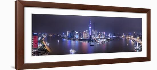 Pudong Skyline across the Huangpu River, Shanghai, China-Jon Arnold-Framed Photographic Print