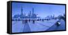 Pudong Skyline across the Huangpu River, the Bund, Shanghai, China-Jon Arnold-Framed Stretched Canvas