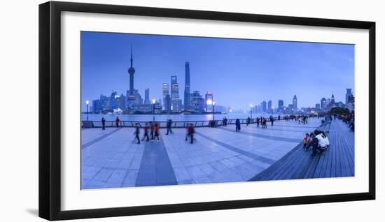 Pudong Skyline across the Huangpu River, the Bund, Shanghai, China-Jon Arnold-Framed Photographic Print