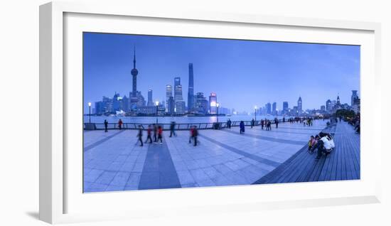 Pudong Skyline across the Huangpu River, the Bund, Shanghai, China-Jon Arnold-Framed Photographic Print