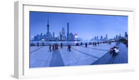 Pudong Skyline across the Huangpu River, the Bund, Shanghai, China-Jon Arnold-Framed Photographic Print