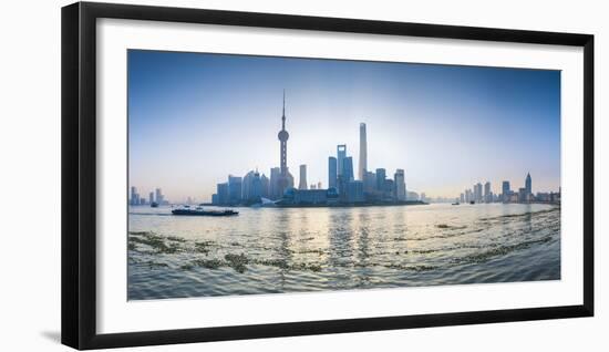 Pudong Skyline across the Huangpu River, the Bund, Shanghai, China-Jon Arnold-Framed Photographic Print