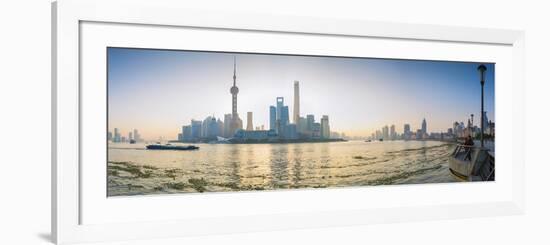 Pudong Skyline across the Huangpu River, the Bund, Shanghai, China-Jon Arnold-Framed Photographic Print