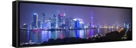 Pudong Skyline across the Huangpu River, the Bund, Shanghai, China-Jon Arnold-Framed Stretched Canvas