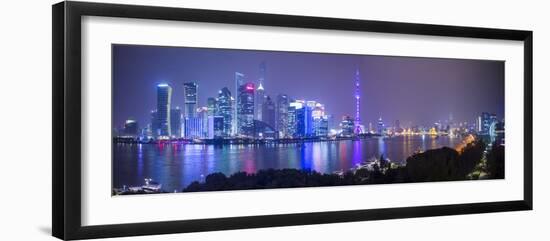 Pudong Skyline across the Huangpu River, the Bund, Shanghai, China-Jon Arnold-Framed Photographic Print