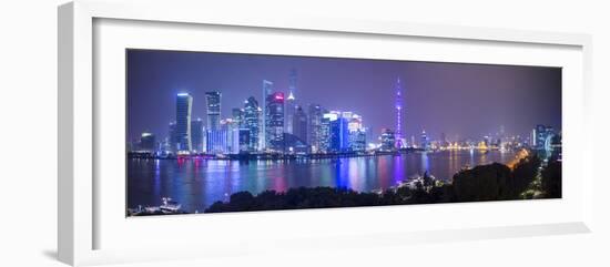 Pudong Skyline across the Huangpu River, the Bund, Shanghai, China-Jon Arnold-Framed Photographic Print