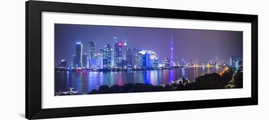 Pudong Skyline across the Huangpu River, the Bund, Shanghai, China-Jon Arnold-Framed Photographic Print