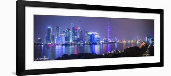 Pudong Skyline across the Huangpu River, the Bund, Shanghai, China-Jon Arnold-Framed Photographic Print