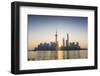 Pudong Skyline across the Huangpu River, the Bund, Shanghai, China-Jon Arnold-Framed Photographic Print