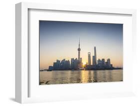 Pudong Skyline across the Huangpu River, the Bund, Shanghai, China-Jon Arnold-Framed Photographic Print