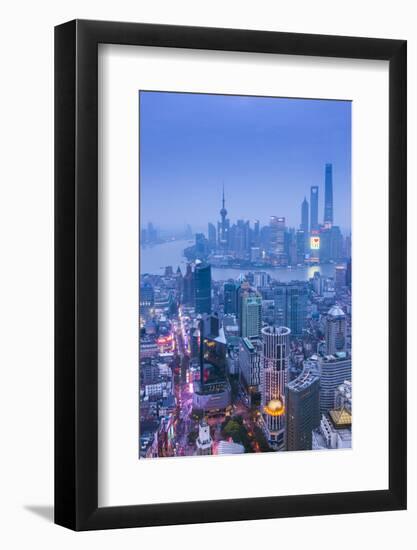 Pudong Skyline and East Nanjing Road, Shanghai, China-Jon Arnold-Framed Photographic Print