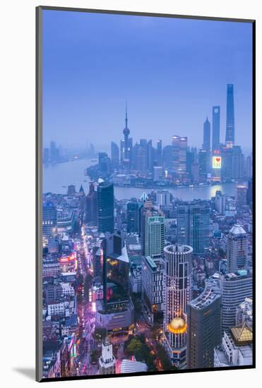 Pudong Skyline and East Nanjing Road, Shanghai, China-Jon Arnold-Mounted Photographic Print