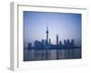 Pudong Skyline and Oriental Pearl Tower, Pudong District, Shanghai, China-Walter Bibikow-Framed Photographic Print