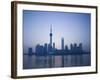 Pudong Skyline and Oriental Pearl Tower, Pudong District, Shanghai, China-Walter Bibikow-Framed Photographic Print