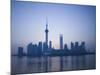 Pudong Skyline and Oriental Pearl Tower, Pudong District, Shanghai, China-Walter Bibikow-Mounted Photographic Print