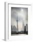 Pudong Skyline and Smog.-Jon Hicks-Framed Photographic Print