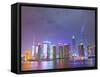 Pudong Skyline at Night across the Huangpu River, Shanghai, China, Asia-Amanda Hall-Framed Stretched Canvas