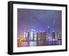 Pudong Skyline at Night across the Huangpu River, Shanghai, China, Asia-Amanda Hall-Framed Photographic Print