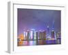 Pudong Skyline at Night across the Huangpu River, Shanghai, China, Asia-Amanda Hall-Framed Photographic Print