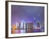 Pudong Skyline at Night across the Huangpu River, Shanghai, China, Asia-Amanda Hall-Framed Photographic Print