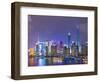 Pudong Skyline at Night across the Huangpu River, Shanghai, China, Asia-Amanda Hall-Framed Photographic Print