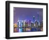 Pudong Skyline at Night across the Huangpu River, Shanghai, China, Asia-Amanda Hall-Framed Photographic Print