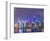 Pudong Skyline at Night across the Huangpu River, Shanghai, China, Asia-Amanda Hall-Framed Photographic Print