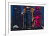 Pudong skyline dominated by Oriental Pearl TV Tower, Shanghai, China-Keren Su-Framed Photographic Print