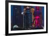 Pudong skyline dominated by Oriental Pearl TV Tower, Shanghai, China-Keren Su-Framed Photographic Print