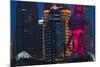 Pudong skyline dominated by Oriental Pearl TV Tower, Shanghai, China-Keren Su-Mounted Photographic Print