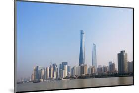Pudong skyline dominated by Shanghai Tower by Huangpu River, Shanghai, China-Keren Su-Mounted Photographic Print