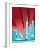 Pudong Skyline-null-Framed Giclee Print