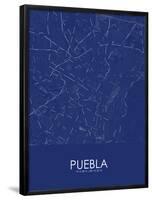 Puebla, Mexico Blue Map-null-Framed Poster