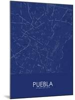 Puebla, Mexico Blue Map-null-Mounted Poster