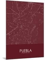 Puebla, Mexico Red Map-null-Mounted Poster