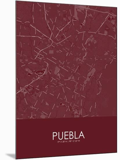 Puebla, Mexico Red Map-null-Mounted Poster