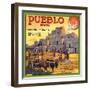 Pueblo Brand - Upland, California - Citrus Crate Label-Lantern Press-Framed Art Print