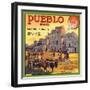 Pueblo Brand - Upland, California - Citrus Crate Label-Lantern Press-Framed Art Print