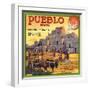 Pueblo Brand - Upland, California - Citrus Crate Label-Lantern Press-Framed Art Print