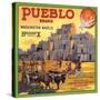 Pueblo Brand - Upland, California - Citrus Crate Label-Lantern Press-Stretched Canvas