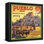Pueblo Brand - Upland, California - Citrus Crate Label-Lantern Press-Framed Stretched Canvas
