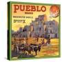 Pueblo Brand - Upland, California - Citrus Crate Label-Lantern Press-Stretched Canvas