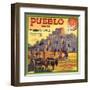 Pueblo Brand - Upland, California - Citrus Crate Label-Lantern Press-Framed Art Print