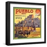 Pueblo Brand - Upland, California - Citrus Crate Label-Lantern Press-Framed Art Print