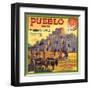 Pueblo Brand - Upland, California - Citrus Crate Label-Lantern Press-Framed Art Print